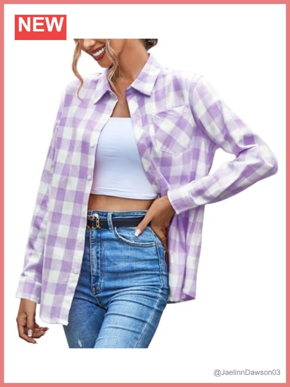 Girls Womens Button Down Flannel Shirt Casual Plaid Long Sleeve